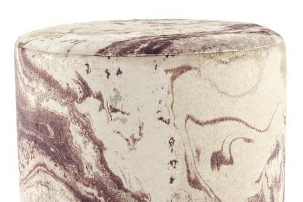 HOCKER in Textil Bronzefarben  - Goldfarben/Bronzefarben, Design, Textil/Metall (35/46/35cm) - Kayoom