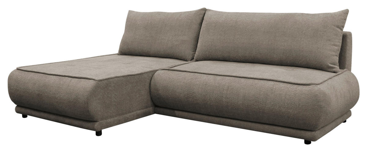 ECKSOFA PAROS Beige Bouclé  - Beige/Schwarz, Design, Kunststoff/Textil (179/277cm) - MID.YOU