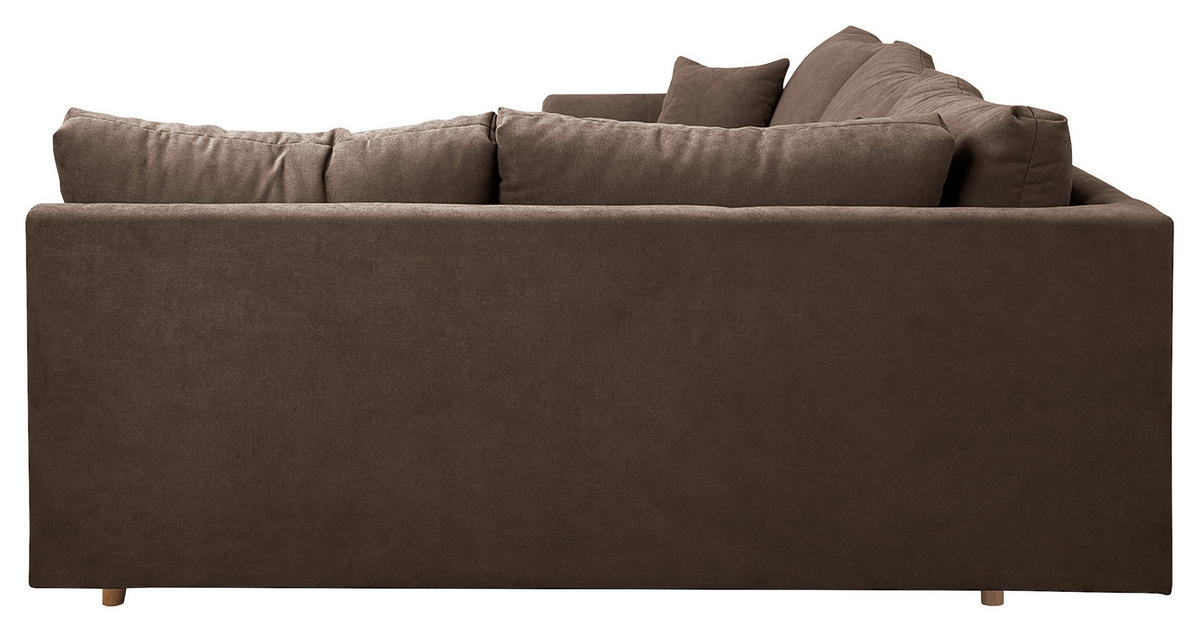 ECKSOFA Ariella Schlammfarben Mikrofaser  - Schlammfarben/Naturfarben, Design, Holz/Textil (231/161cm) - Livetastic