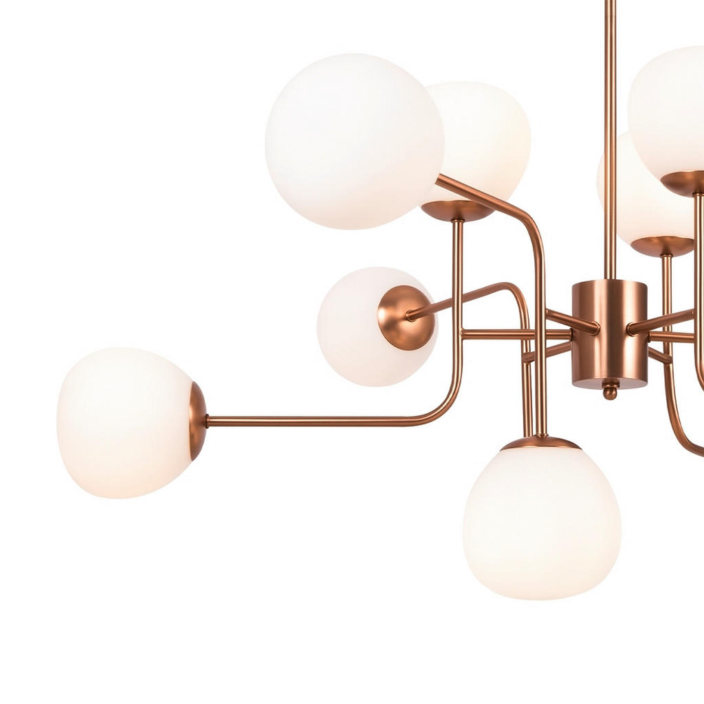 Thumbnail - Maytoni Kronleuchter, Weiß, Gold, Metall, Glas, 110x42.7x50 cm, CE, höhenverstellbar, gleichmäßige Lichtverteilung, Lamp...