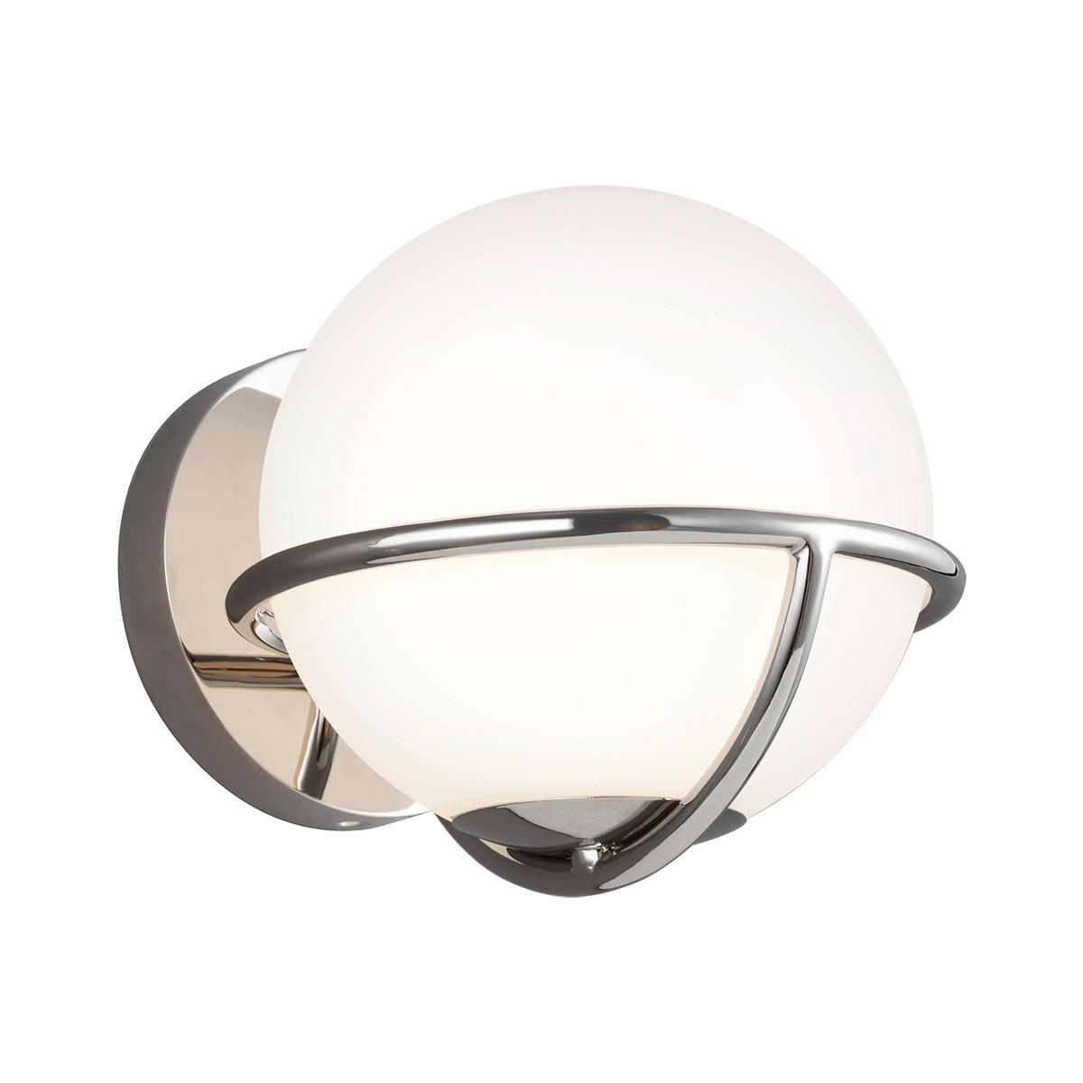 WANDLEUCHTE Elstead Fe-Apollo 1 18,1/17,1/21 cm   - Nickelfarben, Basics, Glas/Metall (18,1/17,1/21cm) - Elstead Lighting