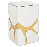 SUPORT DE FLORI TIP COLOANĂ in sticlă, material pe bază de lemn   30/50/30 cm  - argintiu/auriu, Trend, sticlă/material pe bază de lemn (30/50/30cm) - Ambia Home