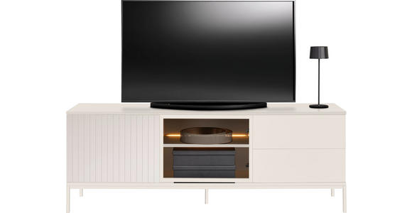 LOWBOARD  in 153,6/56/38 cm  - Kaschmir, KONVENTIONELL, Glas/Holzwerkstoff (153,6/56/38cm) - Voleo