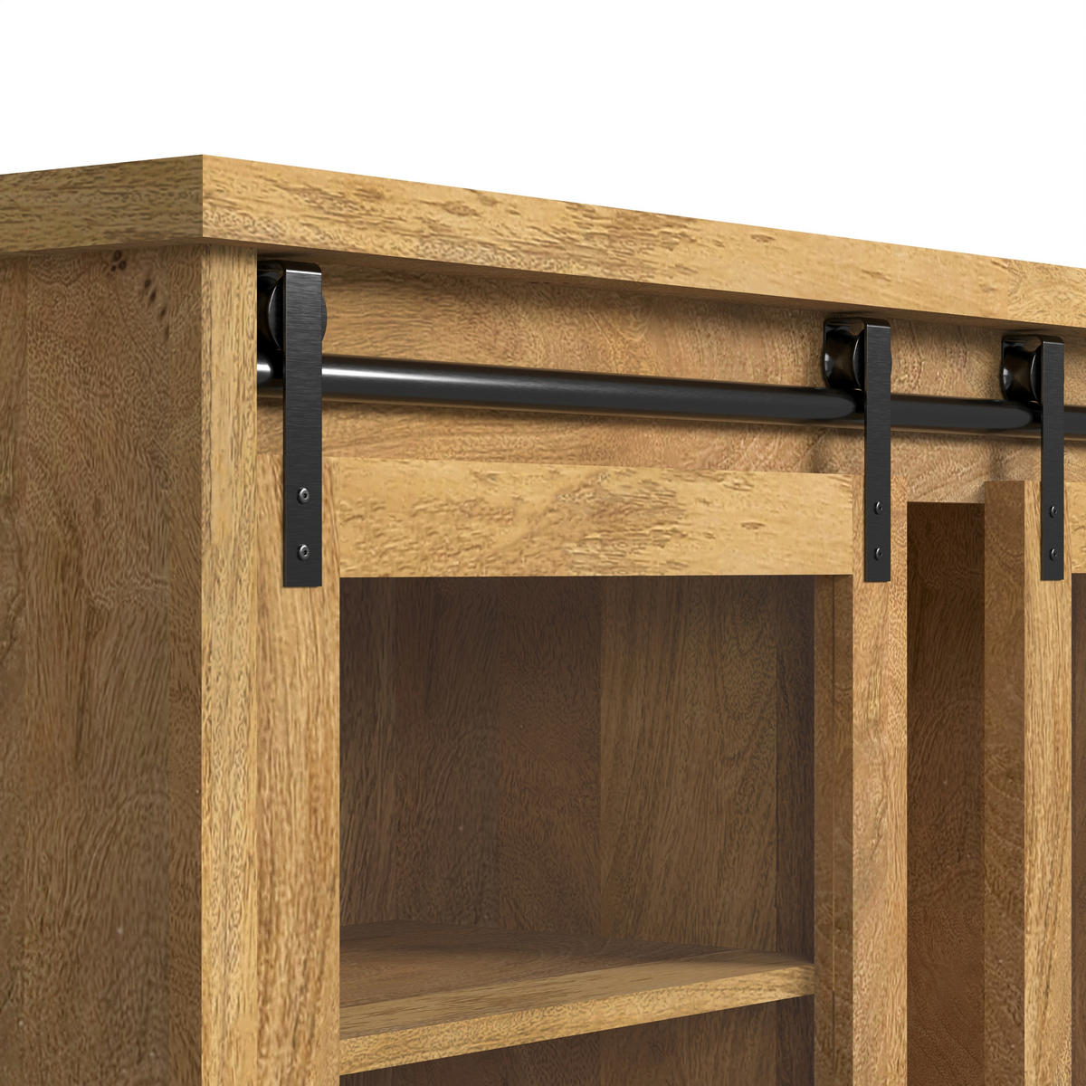 BUFFET 158/201/45 cm   - Honig, Konventionell, Glas/Holz (158/201/45cm) - MID.YOU