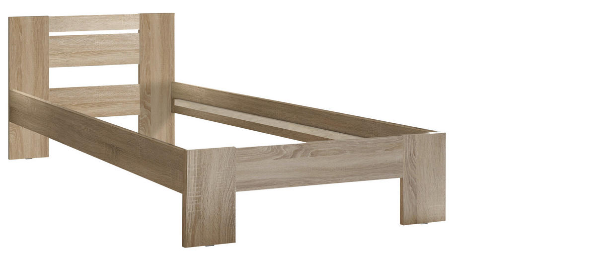 BETT 90/200 cm  in Sonoma Eiche  - Sonoma Eiche, KONVENTIONELL (90/200cm) - Boxxx