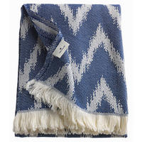 PLAID Zig Zag 140/180 cm  - Blau/Creme, Konventionell, Textil (140/180cm) - Tom Tailor