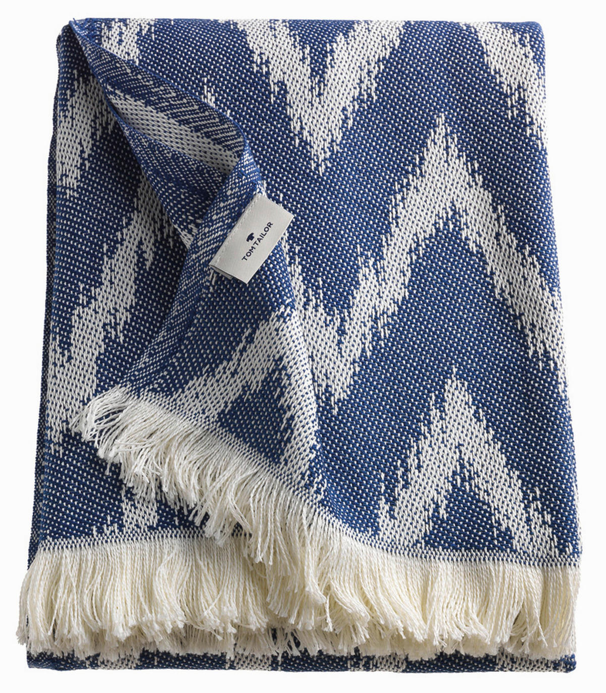 PLAID Zig Zag 140/180 cm  - Blau/Creme, Konventionell, Textil (140/180cm) - Tom Tailor