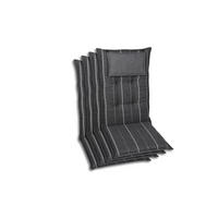 SESSELAUFLAGENSET in Anthrazit, Grau Streifen  - Anthrazit/Grau, Basics, Textil (50/7/120cm)