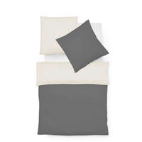 BETTWÄSCHE Provence Wende Leinenoptik 135/200 cm  - Dunkelgrau/Beige, Basics, Textil (135/200cm) - Fleuresse