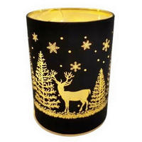 LED-LATERNE - Schwarz, LIFESTYLE, Glas/Kunststoff (7,5/10,2cm) - X-Mas