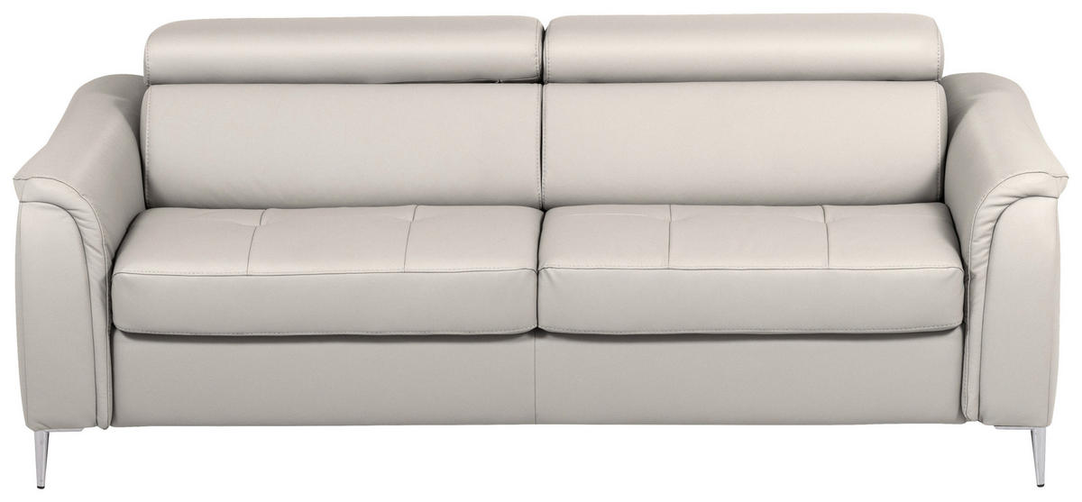 SCHLAFSOFA in Textil, Leder Grau  - Grau, Design, Leder/Textil (203/77-98/103cm) - MID.YOU