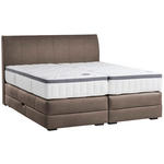 BOXSPRINGBETT 200/200 cm  in Mokka  - Wengefarben/Mokka, KONVENTIONELL, Holz/Textil (200/200cm) - Novel
