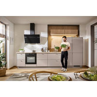 EINBAUKÜCHE   - Eichefarben/Grau, KONVENTIONELL, Holzwerkstoff - Xora