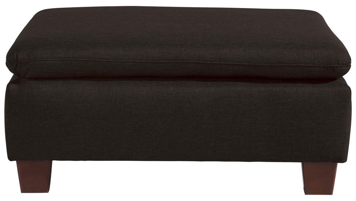 HOCKER Flachgewebe Dunkelbraun  - Dunkelbraun/Nussbaumfarben, Design, Holz/Textil (90/60/43cm) - Max Winzer