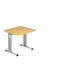 SCHREIBTISCH - Silberfarben/Buchefarben, KONVENTIONELL, Holzwerkstoff/Metall (80/80cm) SCHREIBTISCH - Silberfarben/Buchefarben, KONVENTIONELL, Holzwerkstoff/Metall (80/80cm)