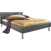 POSTELJA 140 cm x 200 cm , les, tekstil črna - črna/krom, Basics, kovina/tekstil (140/200cm) - Boxxx