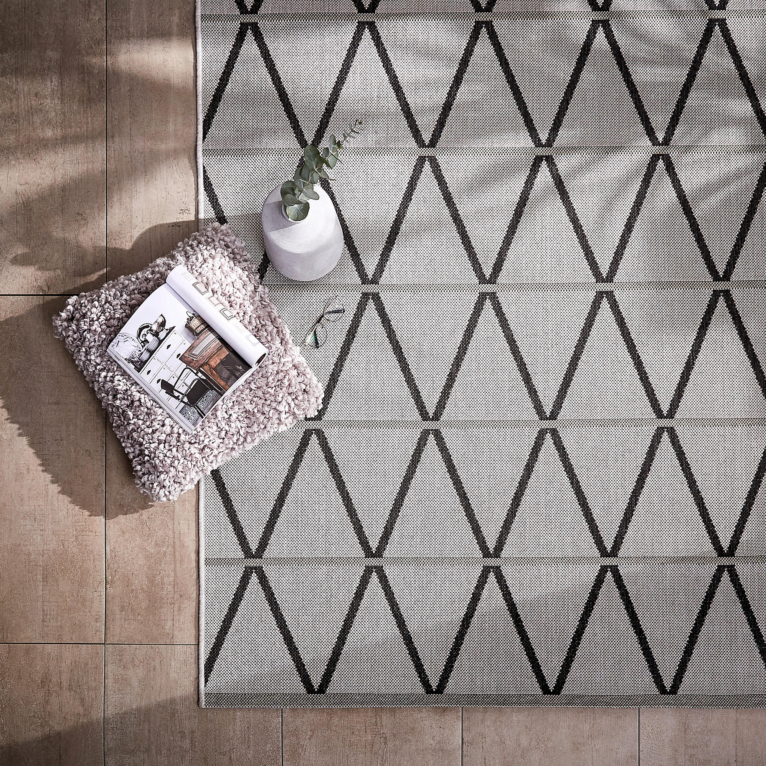 TEPIH ZA UNUTAR./VANJ. UPORAB 160/230 cm   siva, crna  Naturalle  - siva/crna, Design, tekstil (160/230cm) - Novel