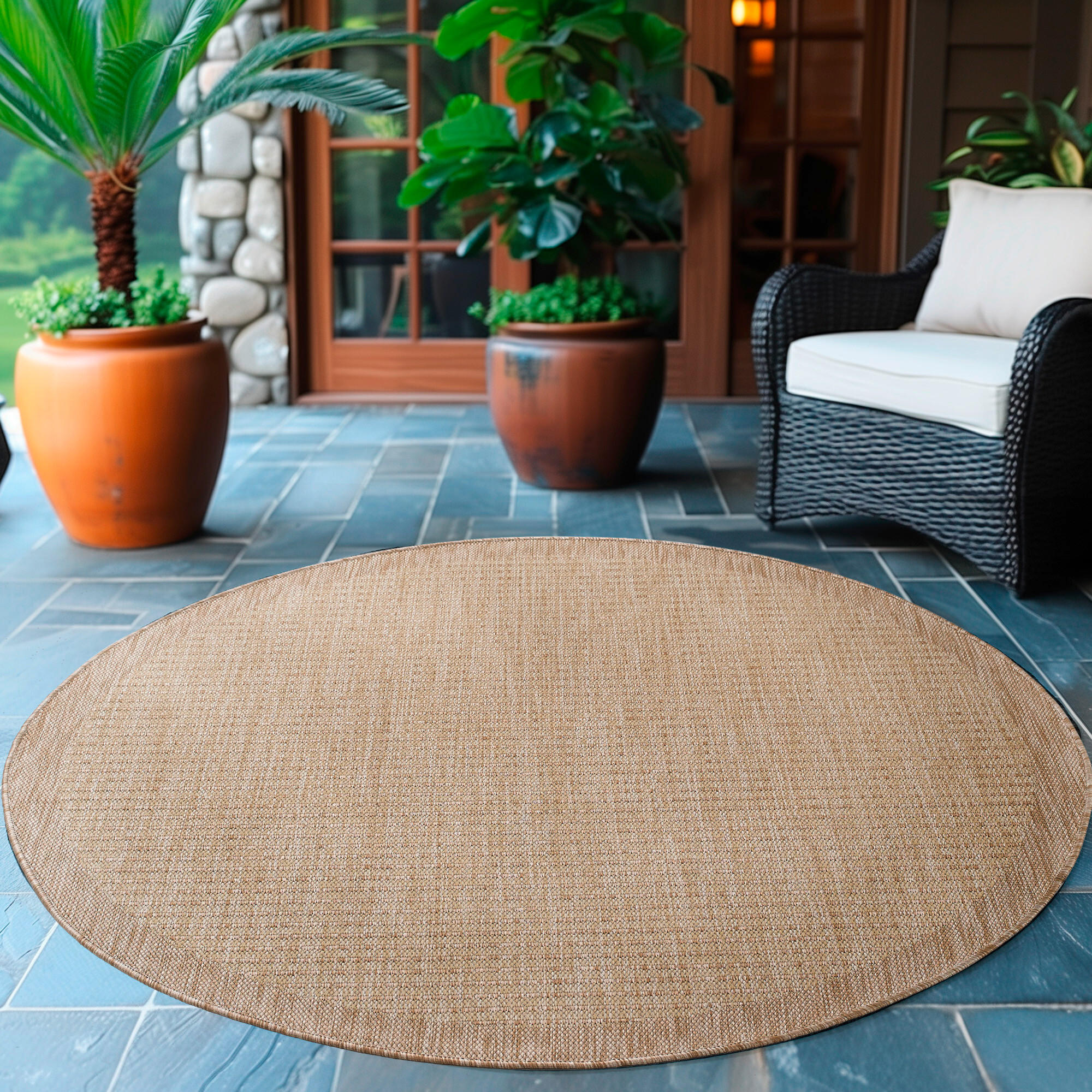 OUTDOORTEPPICH 120 cm GIZA Beige - Beige, Basics, Textil (120cm) - Novel
