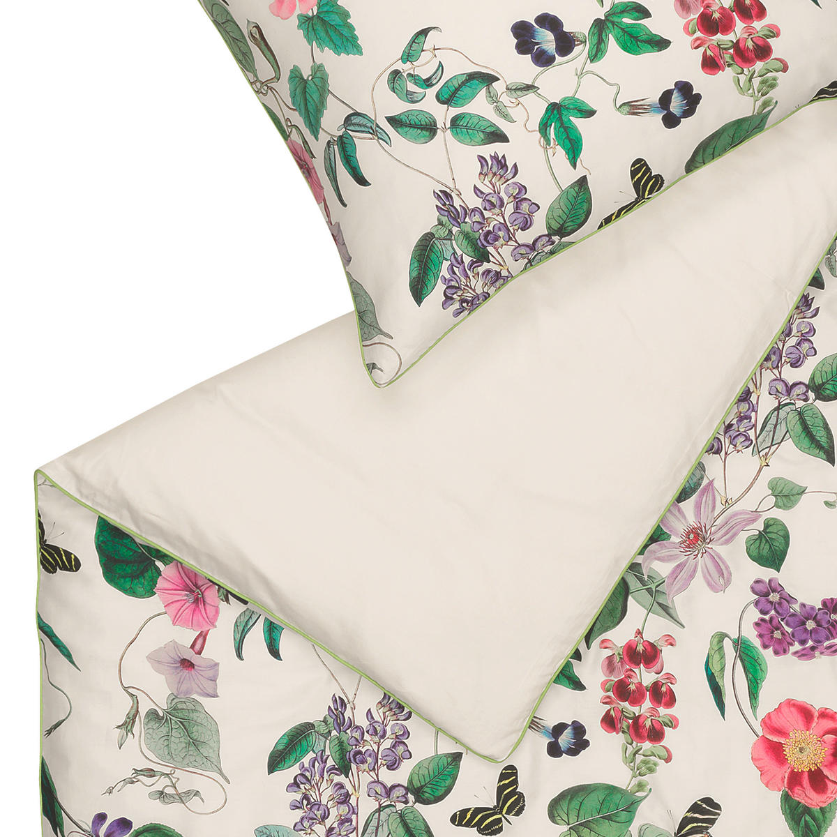 WENDEBETTWÄSCHE SW-Blossom Satin 155/220 cm  - Multicolor/Creme, Basics, Textil (155/220cm) - Schöner Wohnen
