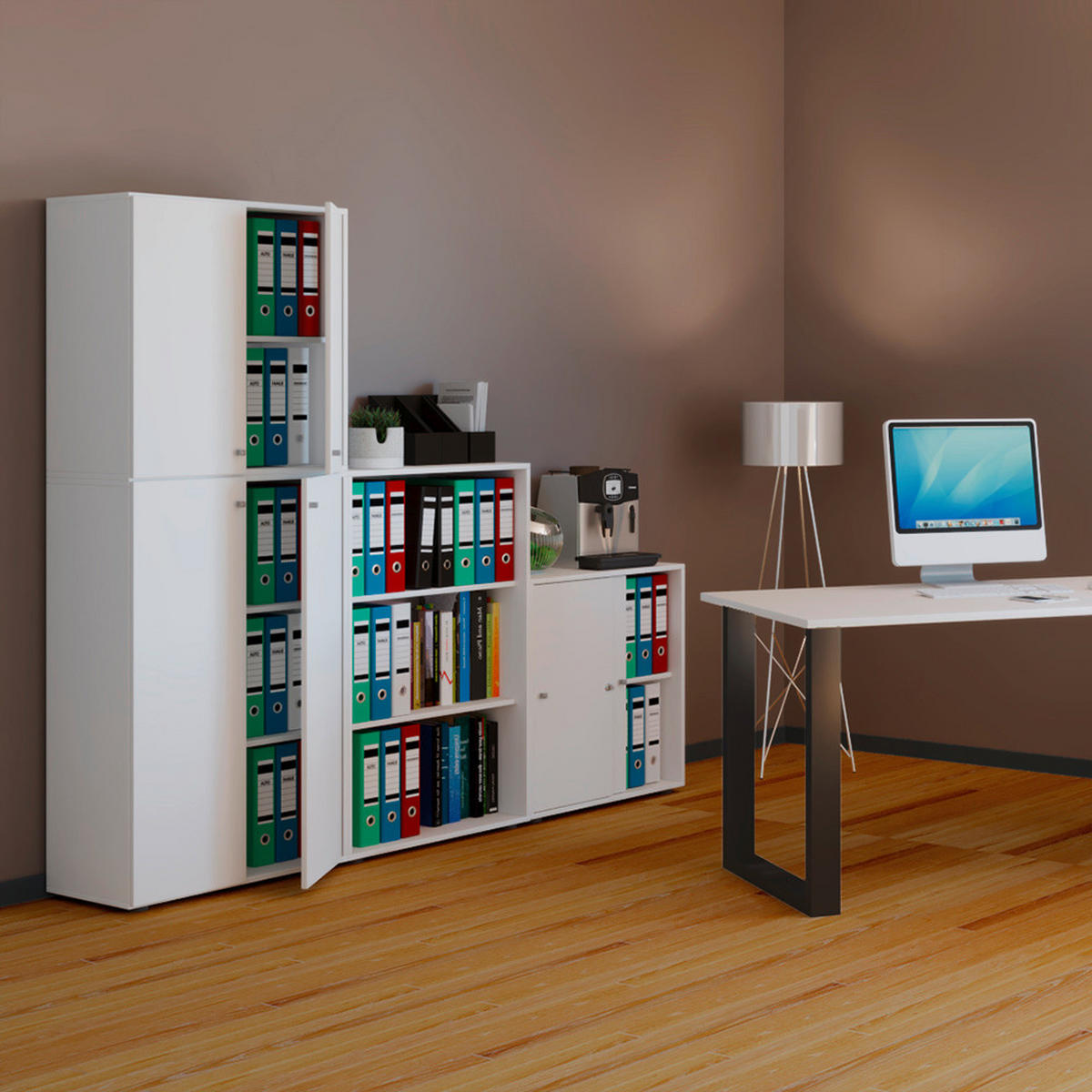 AKTENSCHRANK Weiß  - Weiß, KONVENTIONELL, Holzwerkstoff/Kunststoff (70/182/37cm) - MID.YOU