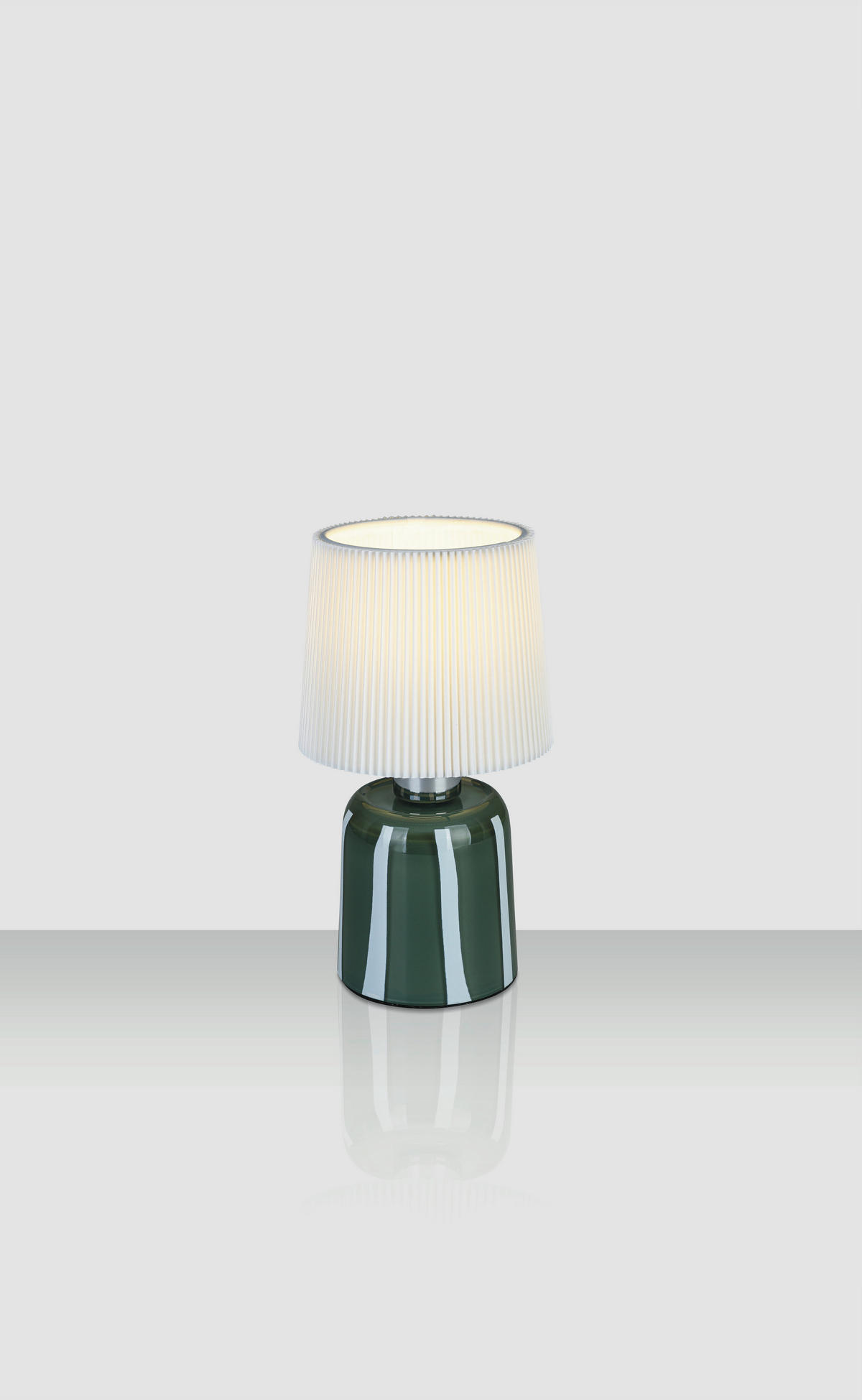 TISCHLEUCHTE 12/22 cm  - Weiß/Olivgrün, LIFESTYLE, Glas/Kunststoff (12/22cm) - Novel