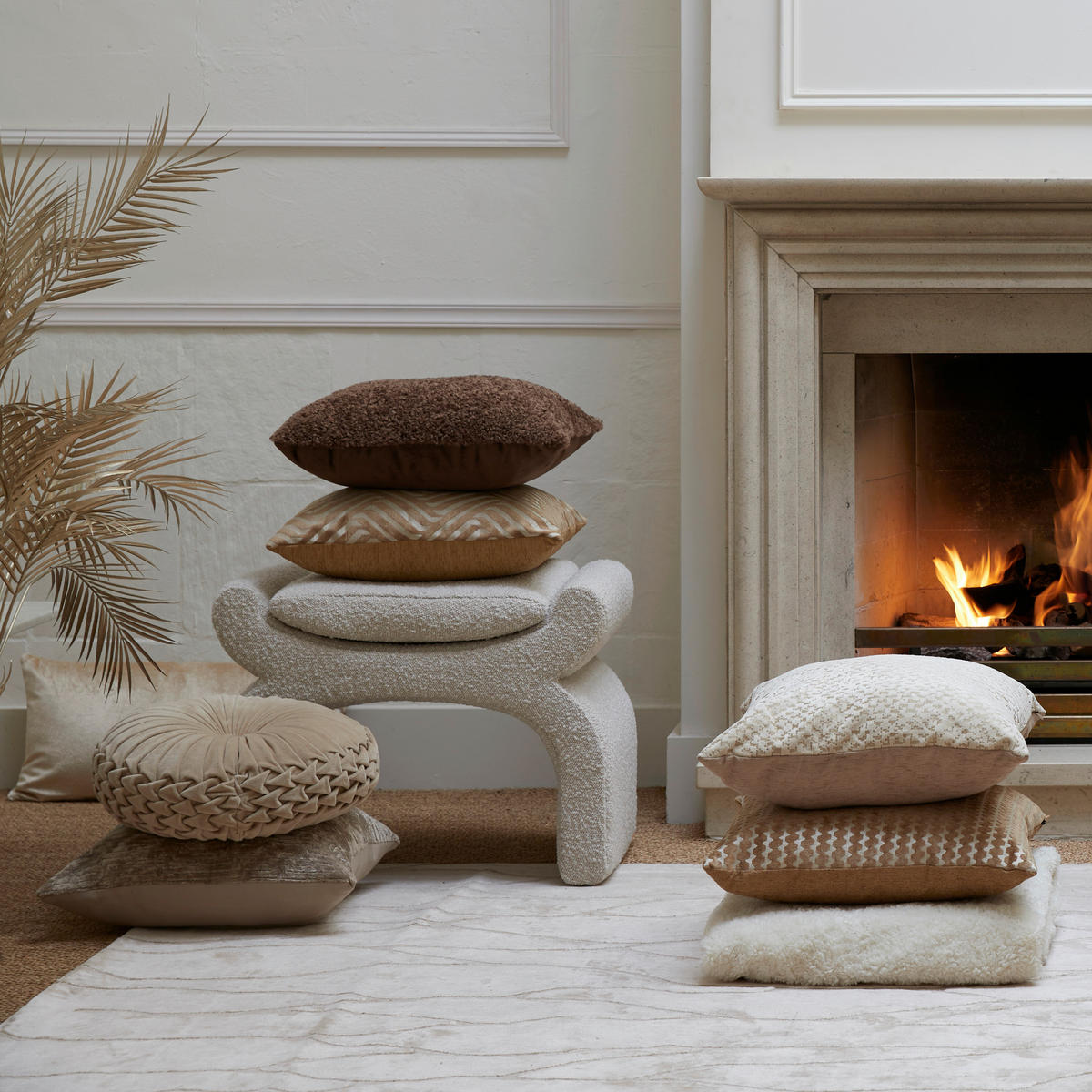 ZIERKISSEN LINA 45/45 cm  - Braun, LIFESTYLE, Textil (45/45cm) - Light & Living