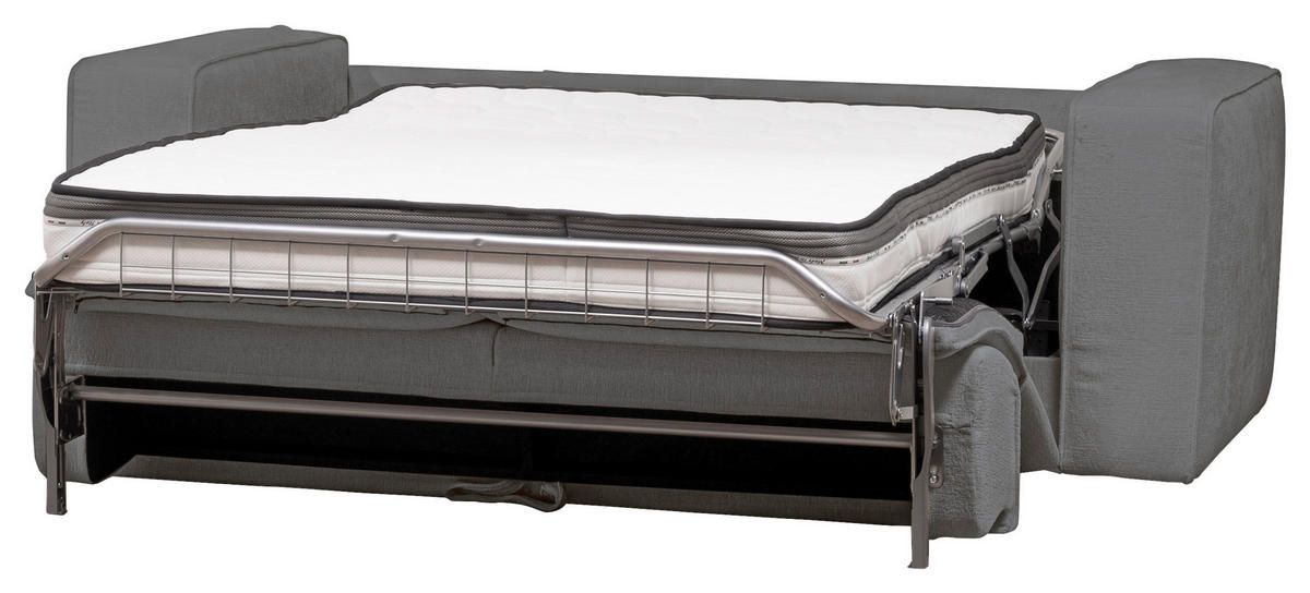 SCHLAFSOFA Chenille Dunkelgrau  - Dunkelgrau/Schwarz, Design, Kunststoff/Textil (227/74/105cm) - Novel