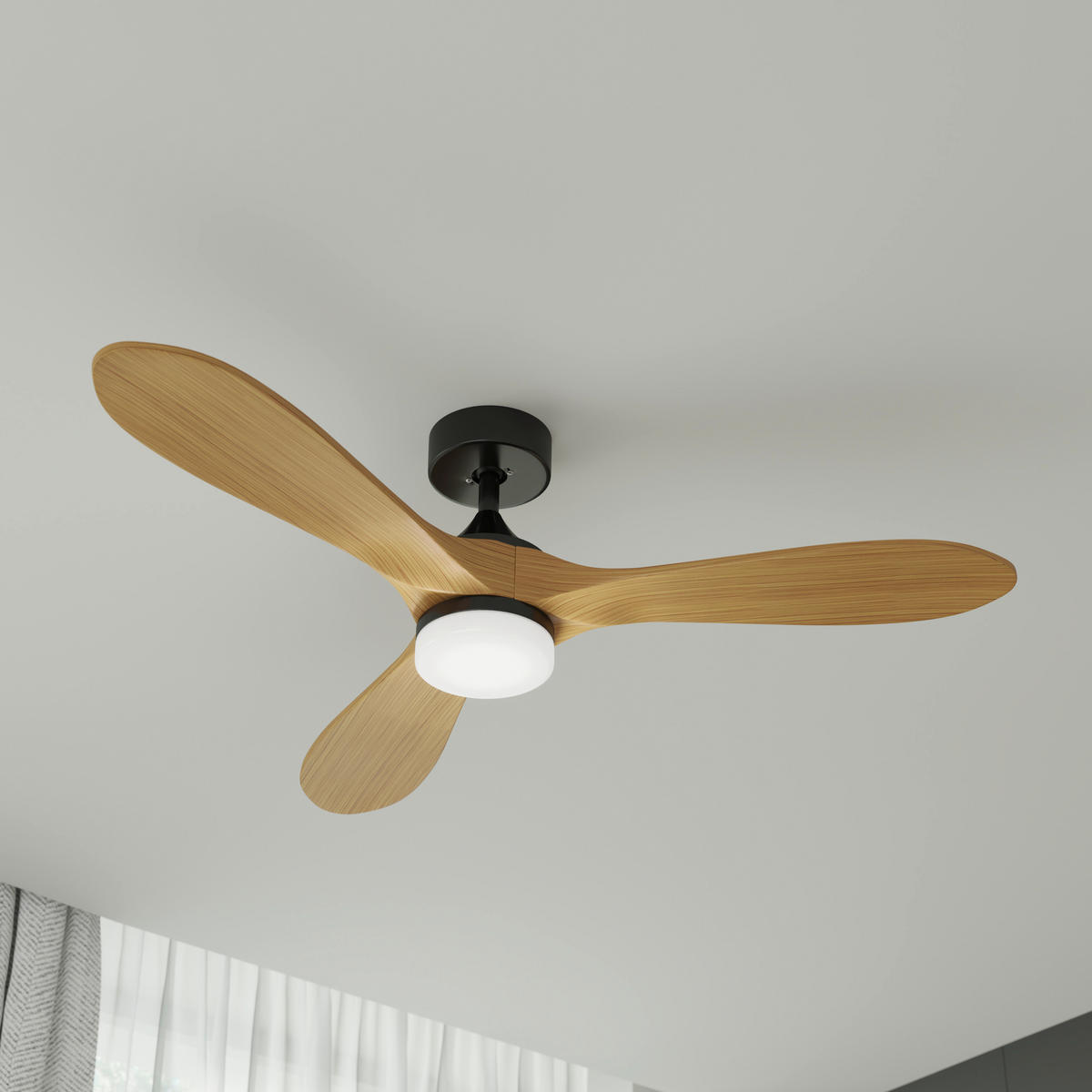 VENTILATOR STROPNI  crna   boje oraha   - boje oraha/crna, Basics, metal/plastika (132/35cm) - Mican