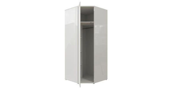 ECKKLEIDERSCHRANK 92/214/92 cm Weiß, Weiß Hochglanz  - Weiß Hochglanz/Weiß, Trend, Holzwerkstoff (92/214/92cm) - Carryhome