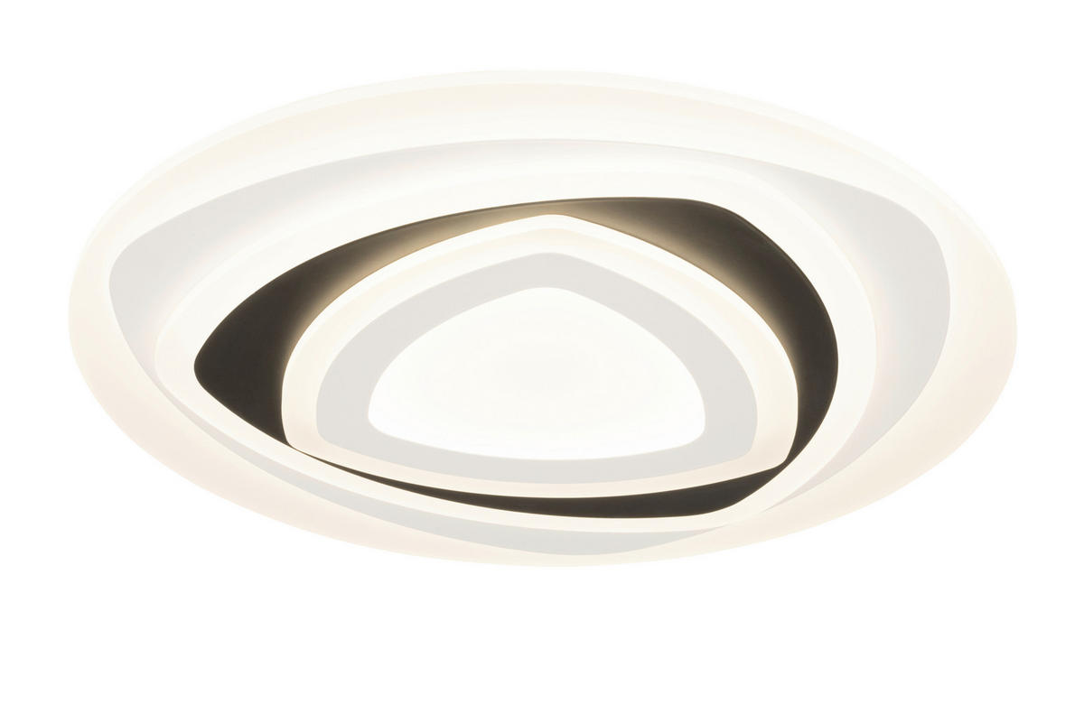 LED-DECKENLEUCHTE Walsall 50/5,5 cm   - Schwarz/Weiß, Design, Kunststoff/Metall (50/5,5cm) - Novel