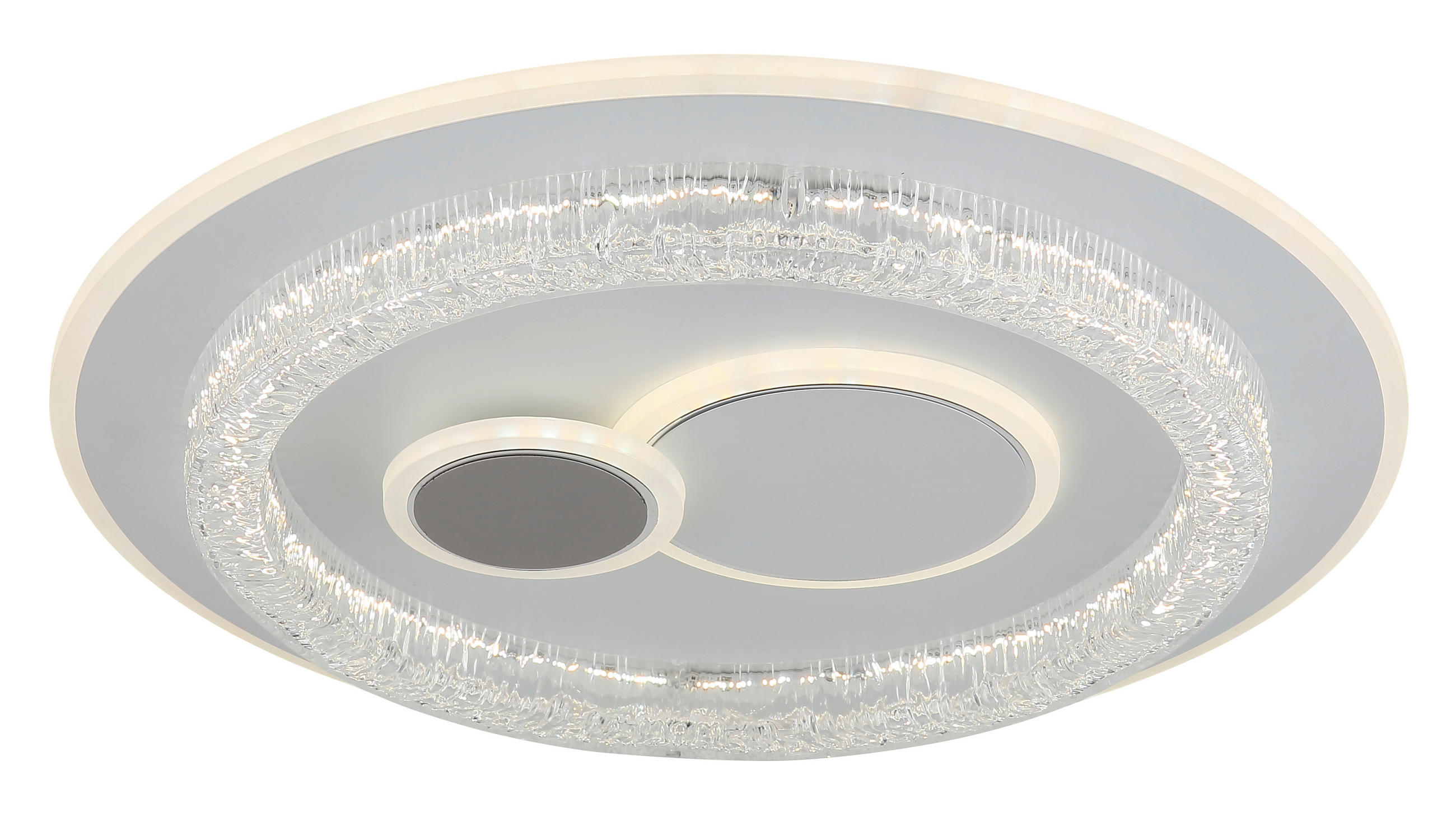 STROPNA LED-SVETILKA  KRISWALL  3450 lm 2700-6000 K 230 V  - bela/opal, Basics, kovina/umetna masa (49,5/6cm) - Globo