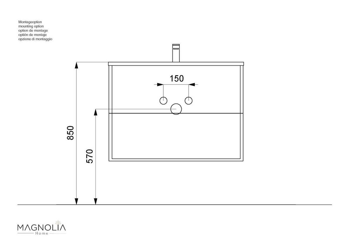 WASCHTISCHKOMBI 81 cm  - Graphitfarben/Weiß, Basics, Keramik/Holzwerkstoff (81cm) - MID.YOU
