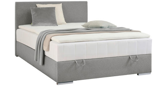 BOXBETT 90/200 cm  in Hellgrau  - Chromfarben/Hellgrau, KONVENTIONELL, Kunststoff/Textil (90/200cm) - Carryhome