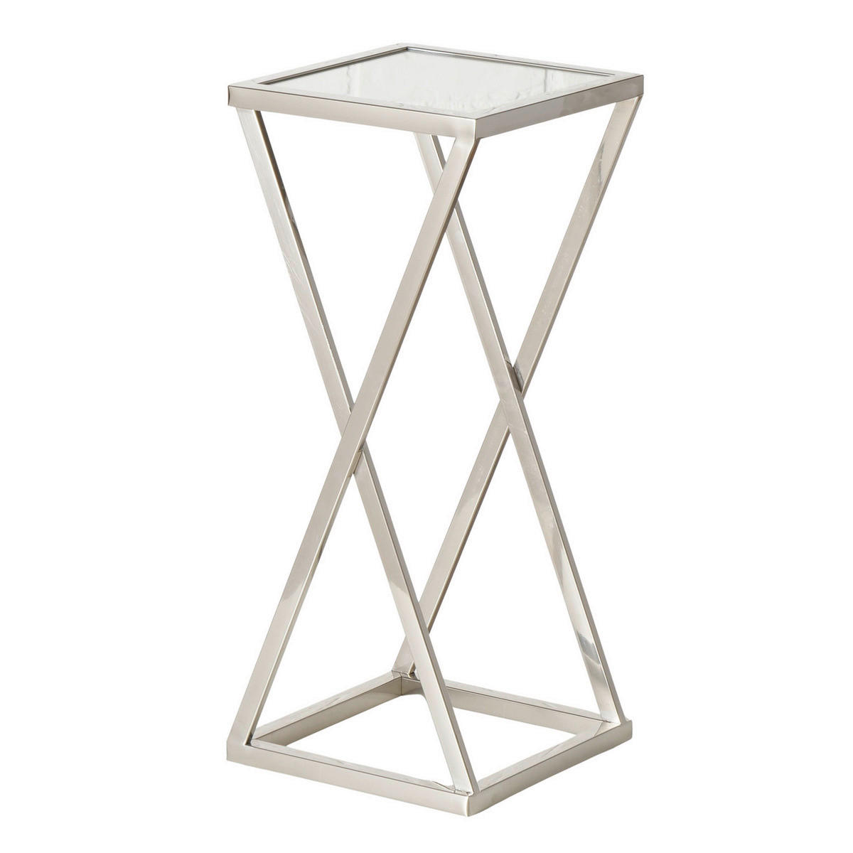 PRÍRUČNÝ STOLÍK, strieborná - strieborná, Basics, kov (32/32/69cm)