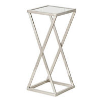 PRÍRUČNÝ STOLÍK, strieborná - strieborná, Basics, kov (32/32/69cm)