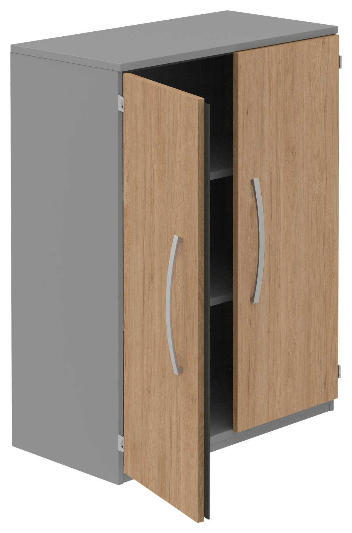 AKTENSCHRANK 80/111,7/43 cm  - Eichefarben/Grau, Konventionell, Holzwerkstoff (80/111,7/43cm) - Moderano