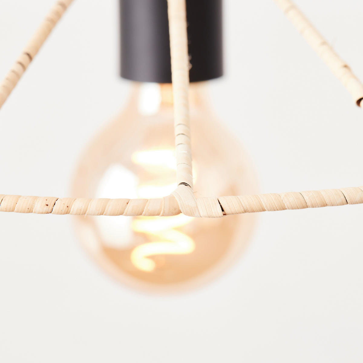 VISEČA NIHALNA SVETILKA        60/120 cm     52 W E27 - črna/naravne barve, Basics, kovina/naravni materiali (60/120cm)