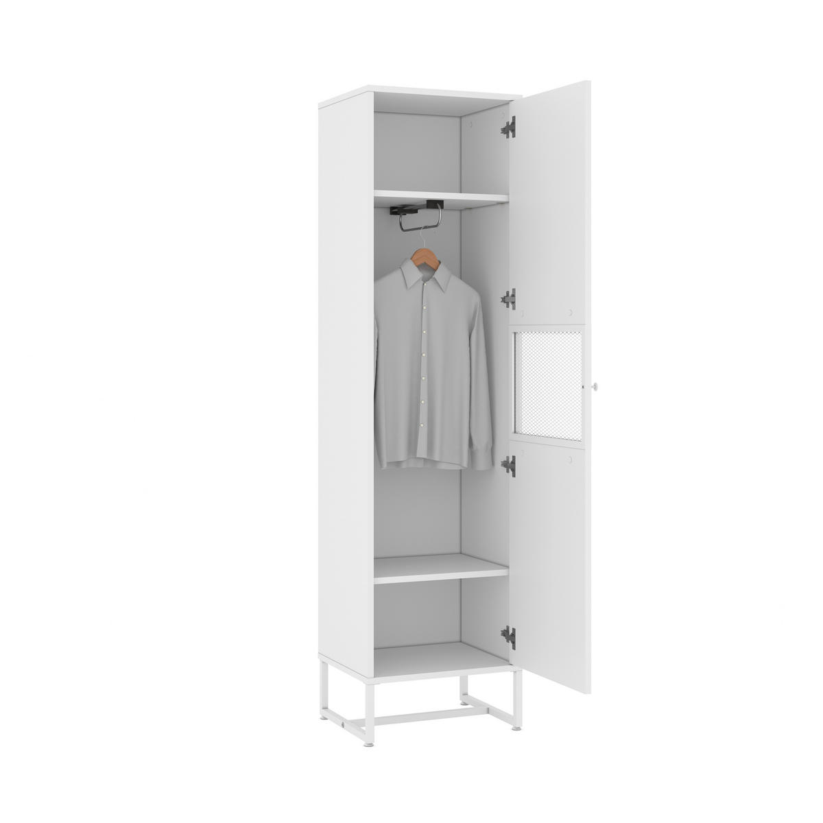 PREDSIEŇOVÁ SKRIŇA, biela, 50/190/41 cm - čierna/biela, Modern, kov/kompozitné drevo (50/190/41cm) - P & B