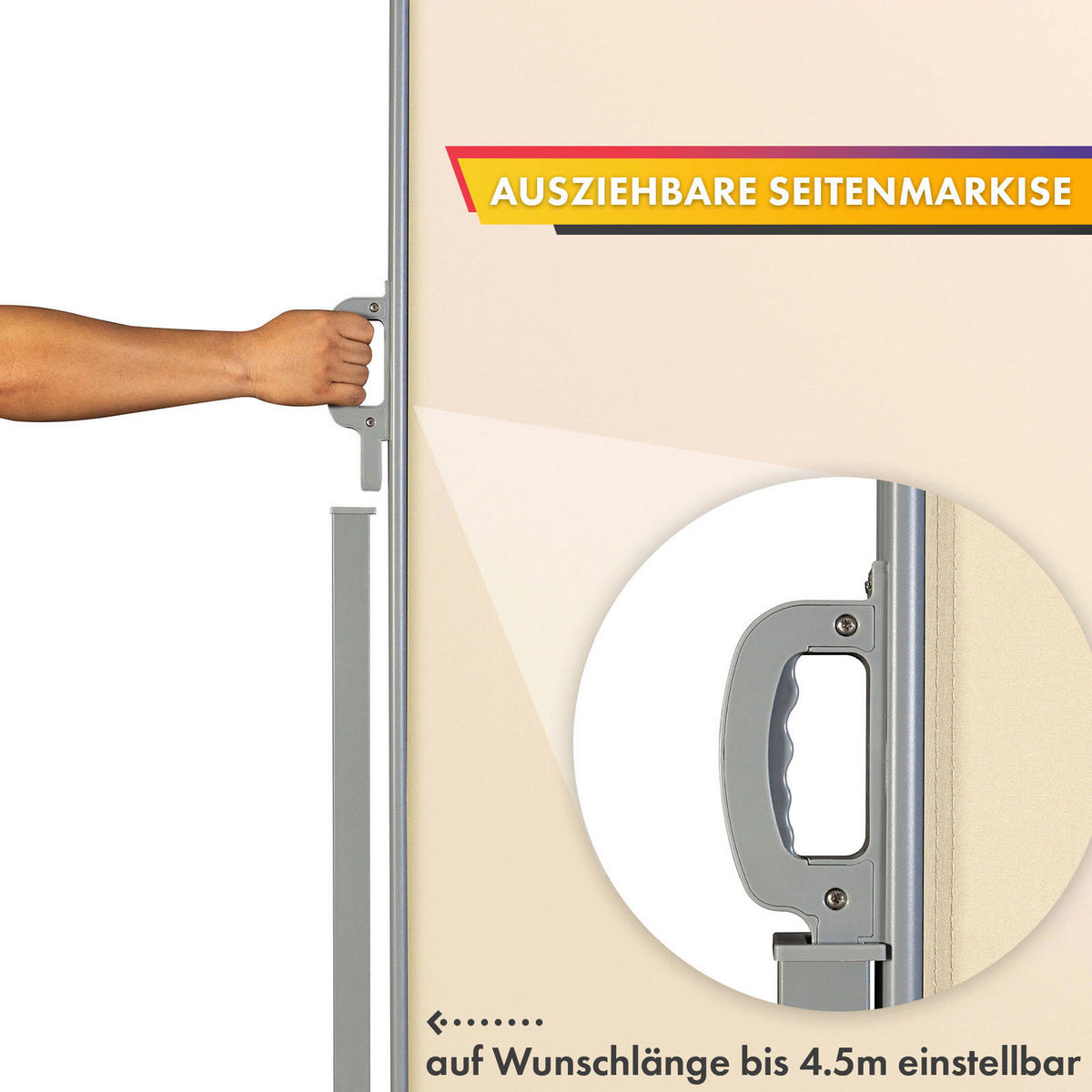 MARKISE - Beige/Silberfarben, Basics, Kunststoff/Metall (300/140cm)