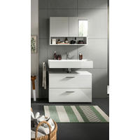 BADEZIMMER 2-teilig  in 80 cm  - Chromfarben/Weiß Hochglanz, MODERN, Holzwerkstoff/Kunststoff (80cm) - MID.YOU