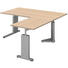 ECKSCHREIBTISCH - Eichefarben/Alufarben, Design, Holzwerkstoff/Metall (160/68-82/160cm) ECKSCHREIBTISCH - Eichefarben/Alufarben, Design, Holzwerkstoff/Metall (160/68-82/160cm)