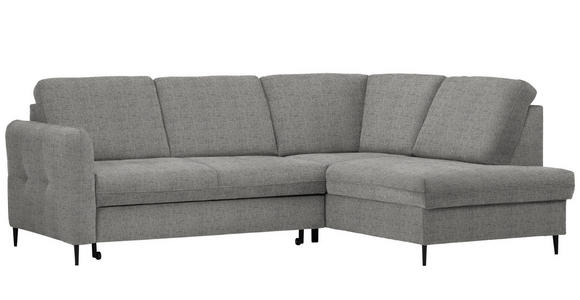 ECKSOFA in Chenille Graphitfarben  - Schwarz/Graphitfarben, MODERN, Holz/Textil (241/184cm) - Carryhome