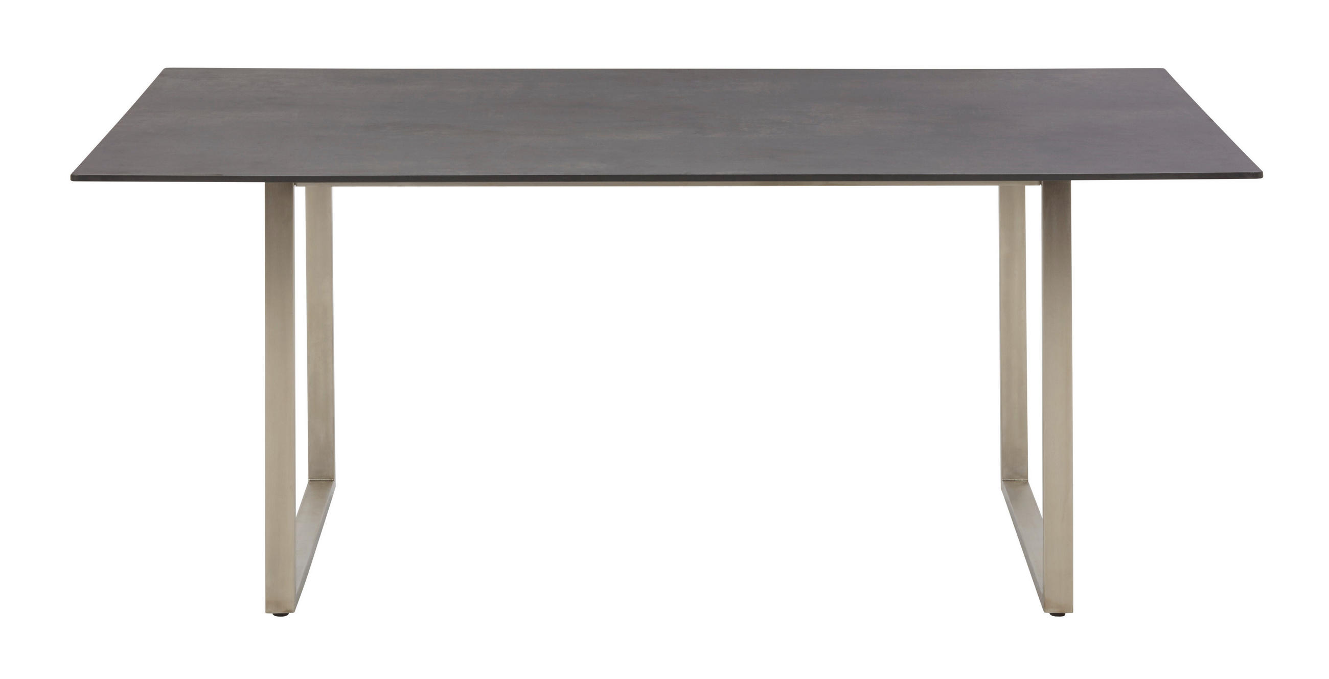 GARTENTISCH 158/90/68 cm Metall, Kunststoff rechteckig  - Edelstahlfarben/Dunkelgrau, MODERN, Kunststoff/Metall (158/90/68cm) - Amatio