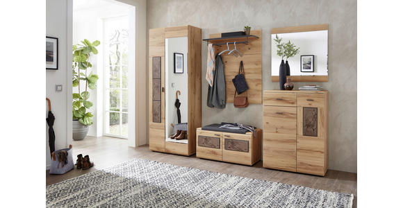 GARDEROBENSCHRANK 76/201/40 cm  - Buchefarben/Graphitfarben, KONVENTIONELL, Glas/Holzwerkstoff (76/201/40cm) - Voleo