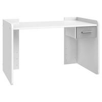 SKRIVBORD 124/70/77 cm  i grå, vit  - vit/aluminiumfärg, Klassisk, trämaterial/plast (124/70/77cm) - Carryhome