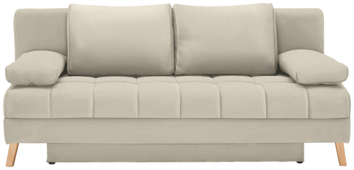 SCHLAFSOFA in Webstoff Creme  - Creme/Naturfarben, Konventionell, Holz/Textil (195/90/90cm) - Cantus