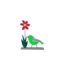 FLOARE DECORATIVĂ - verde deschis/verde închis, Lifestyle, textil/material pe bază de lemn (32/38/5cm)