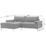 Wohnlandschaft in Grau Textil - Chromfarben/Grau, Design, Textil/Metall (191/244cm) - Ti`me