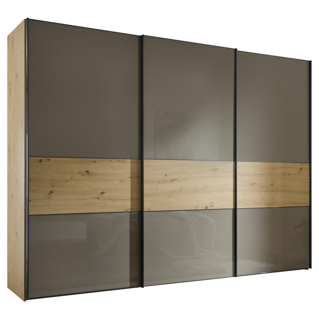 Moderano SKŘÍŇ S POSOUVACÍMI DVEŘMI, dub artisan, mokka, 336/240/68 cm