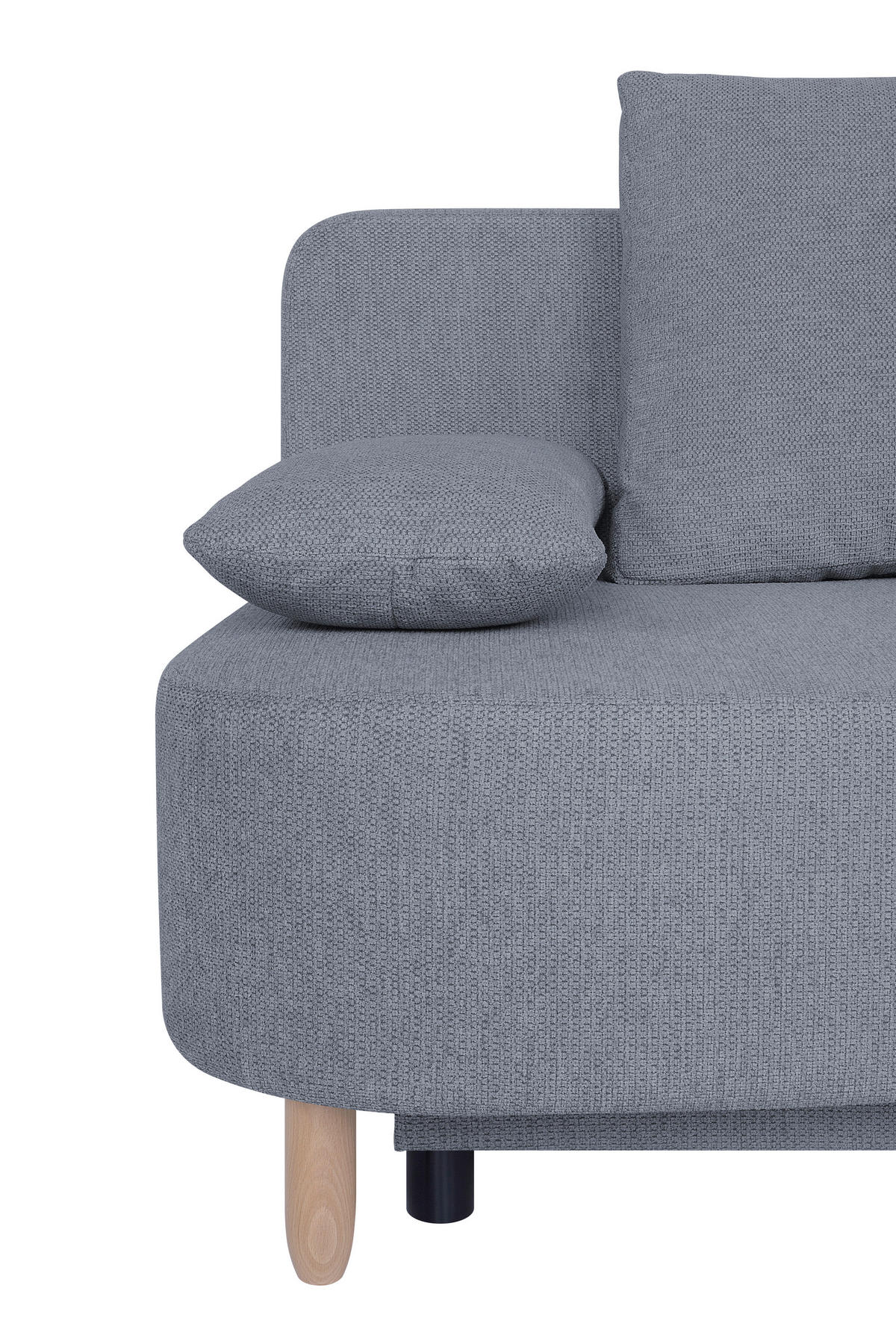 SCHLAFSOFA  mit Webstoff Dunkelgrau  - Dunkelgrau/Buchefarben, Design, Holz/Kunststoff (193/86/85cm) - P & B